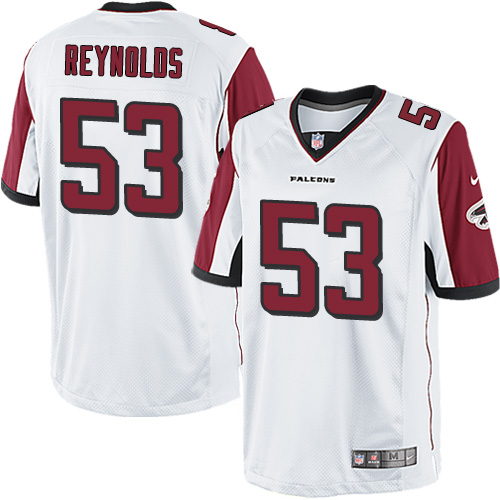 Men's Limited LaRoy Reynolds Nike Jersey White Road - #53 NFL Atlanta Falcons
